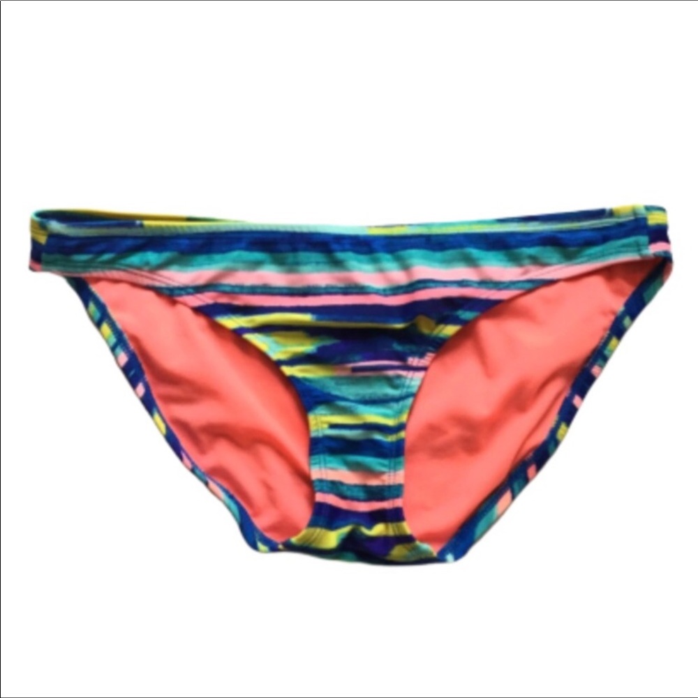 Xhilaration Striped Bikini Bottom Multi Color Medium